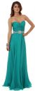 Main image of Strapless Pleated Bust Floor Length Formal Prom Dress