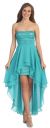 Elegant High-Low Prom Dress with Asymmetrical Hem in Light Teal