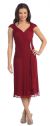 Main image of V-neck Broad Straps Medium Length Cocktail Party Dress