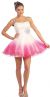 Beaded Straps & Waist Mesh Short Party Dress in Fuchsia