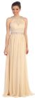 Halter neck Floor Length Formal Prom Dress with Rhinestones in Champaign