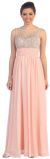 Main image of Bejeweled Mesh Top Long Formal Prom Dress