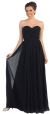 Strapless Twist Knot Bust Formal Bridesmaid Dress in Black