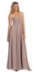 Strapless Twist Knot Bust Formal Bridesmaid Dress in Mocha