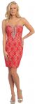 Main image of Bejeweled Bust Strapless Short Prom Party Dress In Lace