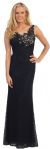 Main image of Round Neck Lace Formal Prom Dress with Floral Cutout Design
