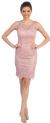 Main image of Sheer Neck Artistic Pattern Lace Short Formal Party Dress