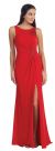 Main image of Sleeveless Beaded Front Slit Long Formal Prom Dress