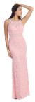 Main image of Floral Lace Beaded Long Formal Prom Dress with Cutout