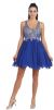 Main image of V-Neck Racer Back Rhinestones Bust Short Formal Prom Dress