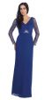 Main image of V-Neck Full Sleeves Long Formal Mother of the Bride Dress