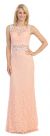 Main image of Sheer Lace Bejeweled Long Formal Evening Prom Dress