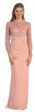 Main image of Bateau Neck Sequins Bodice Long Formal MOB Dress