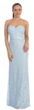Strapless Sweetheart Neck Long Lace Formal Bridesmaid Dress in Aqua