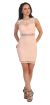 Form Fitting Sheer Lace Short Cocktail Party Dress in Peach