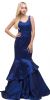 Main image of V-neck Lace Bodice Layered Skirt Formal Long Prom Dress