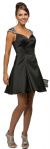 Main image of Jeweled Cap Sleeves Flared Short Homecoming Party Dress