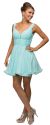 Main image of V-Neck Ruched Bodice Short Homecoming Bridesmaid Dress