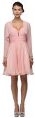 V-Neck Ruched Bodice Short Homecoming Bridesmaid Dress in an alternative image