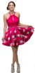 Lace Halter Top Floral Print Skirt Short Homecoming Dress in an alternative image