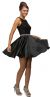 Lace Bodice Beaded Waist Short Homecoming Graduation Dress in Black