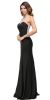 Rhinestones Mesh Neck & Back Long Formal Prom Dress in Black