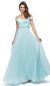 Cold Shoulder Beaded Waist Long Bridesmaid Prom Dress in Aqua