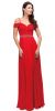 Main image of Cold Shoulder Beaded Waist Long Bridesmaid Prom Dress