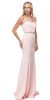 Sweetheart Neck Rhinestones Waist Long Jersey Prom Dress in Blush
