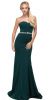 Sweetheart Neck Rhinestones Waist Long Jersey Prom Dress in Hunter Green