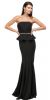 Main image of Strapless Peplum Top Rhinestones Waist Long Prom Dress