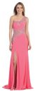 Main image of One Shoulder Web Beaded Pattern Long Prom Pageant Dress