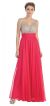Main image of Bejeweled Mesh Bust Long Prom Pageant Dress