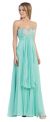 Main image of Strapless Rhinestones Bust Long Prom Dress with Sash