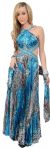 Main image of Criss-Cross Waist Animal Print Long Dress