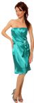 Main image of Pleated Bodice Cocktail Dress with Sash and Brooch Applique