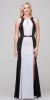 Main image of High Neck Color Block Mesh Insert Long Formal Evening Dress