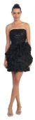 Main image of Strapless Sequined Frilly Floral Applique Short Party Dress