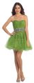 Main image of Strapless Exquisite Beaded Waist Tulle Party Prom Dress