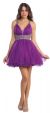 Main image of Broad Straps Beaded Waist Ruffled Short Party Prom Dress