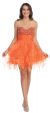 Main image of Strapless Organza Beaded Prom dress with Ruffled Skirt
