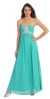 Strapless Rhinestones Bust Long Formal Bridesmaid Dress in Jade Green