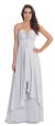 Strapless Rhinestone Bust Long Formal Bridesmaid Dress  in Silver
