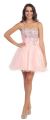 Main image of Strapless Rhinestones Bust Short Tulle Party Dress