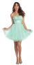 Main image of Strapless Mesh Short Party Dress with Beaded Bust