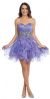 Main image of Strapless Rhinestone Waist Ruffled Short Party Prom Dress