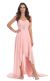 Strapless Rhinestones Waist Hi-Low Formal Party Dress  in Blush