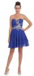 Main image of Strapless Shirred Beaded Bust Short Formal Prom Dress
