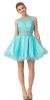 Beaded Lace Bust Mesh Babydoll Skirt Short Dress in an alternative image
