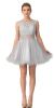 Main image of Beaded Lace Bust Mesh Babydoll Skirt Short Dress